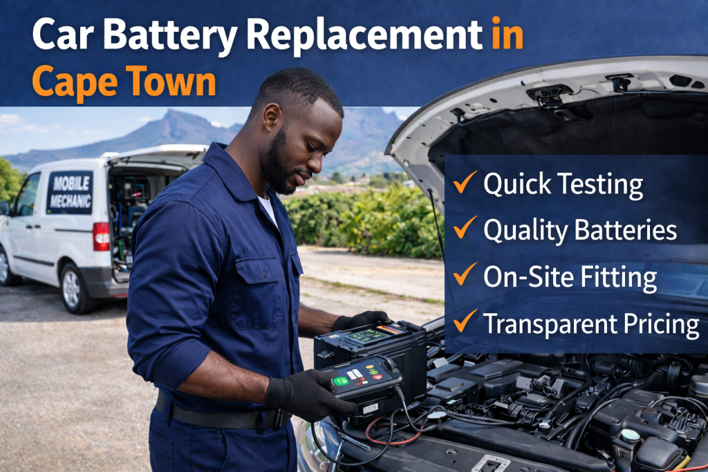 Car battery replacement in Cape Town by mobile mechanic
