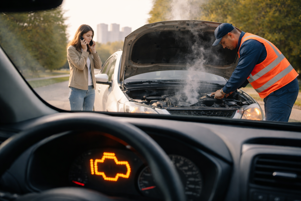 Emergency mobile mechanic in Cape Town helping with warning lights and breakdowns