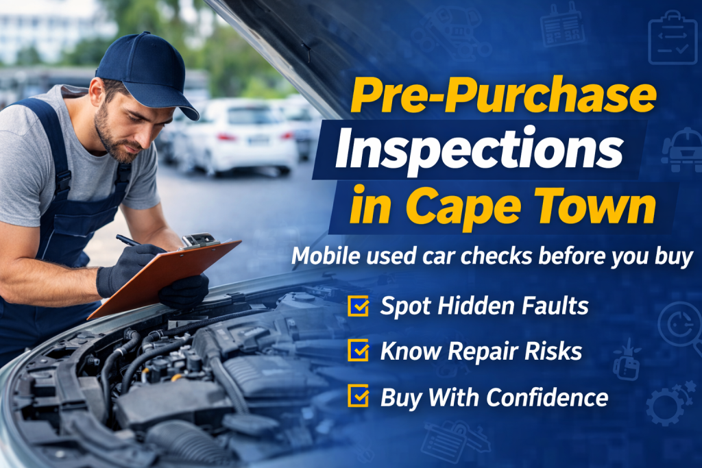 Pre-purchase inspection in Cape Town by mobile mechanic checking a used car before sale