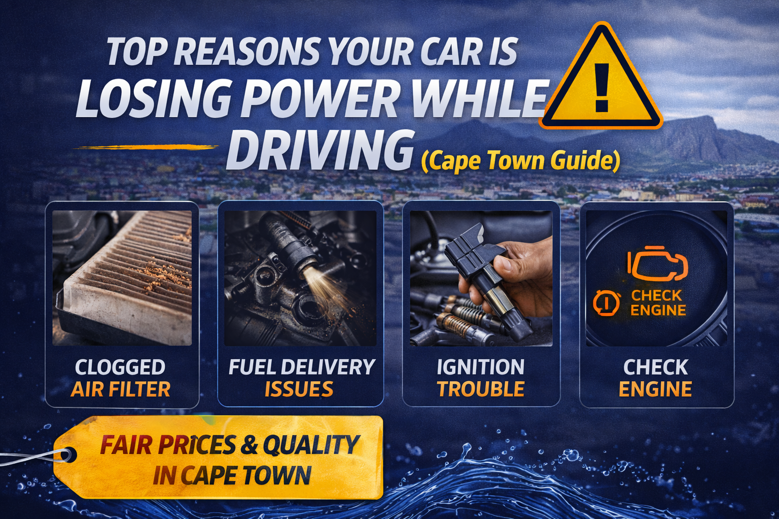 Car losing power while driving in Cape Town with mechanic diagnosing issue