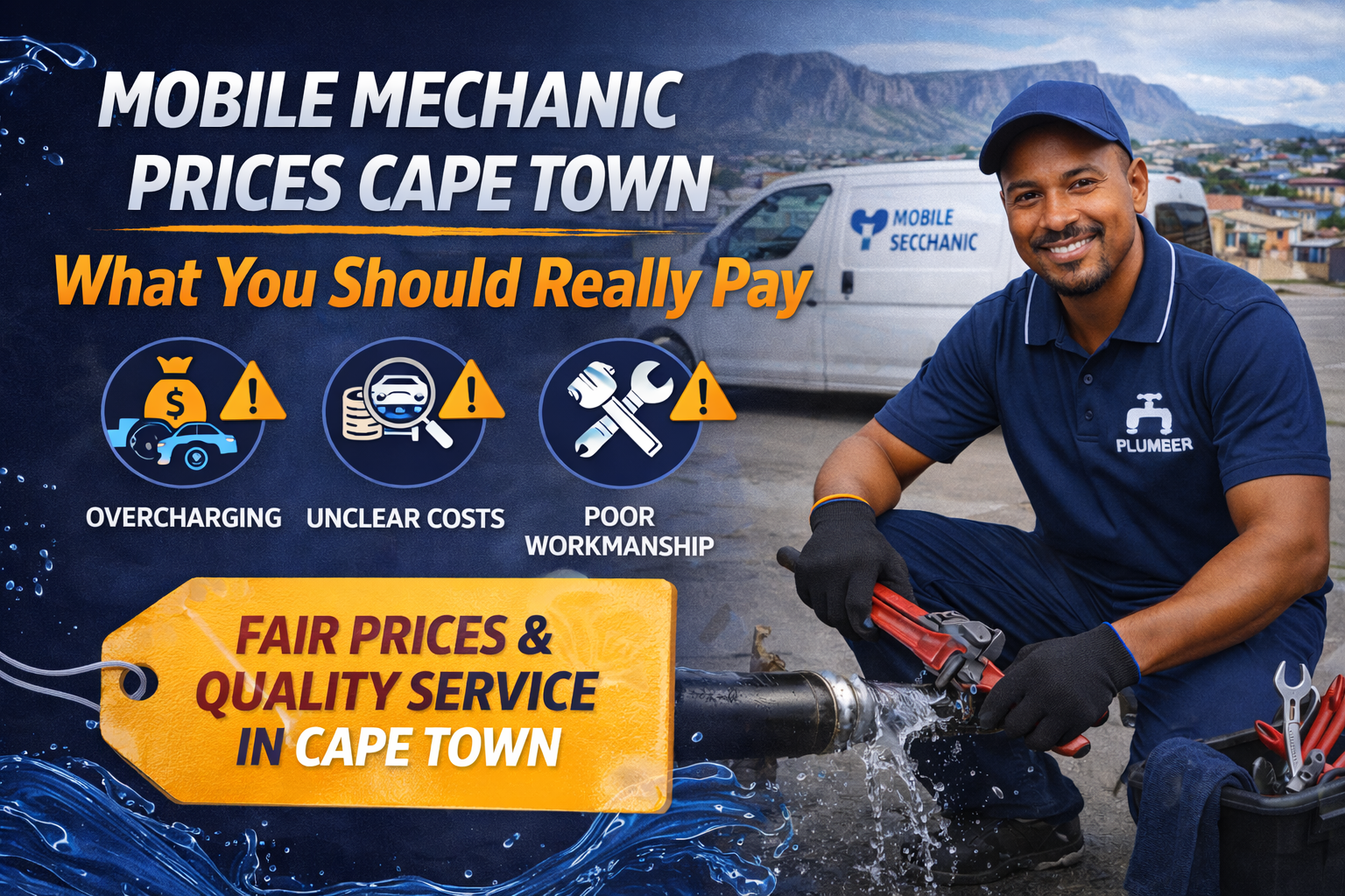 Mobile mechanic pricing guide in Cape Town showing car repair costs